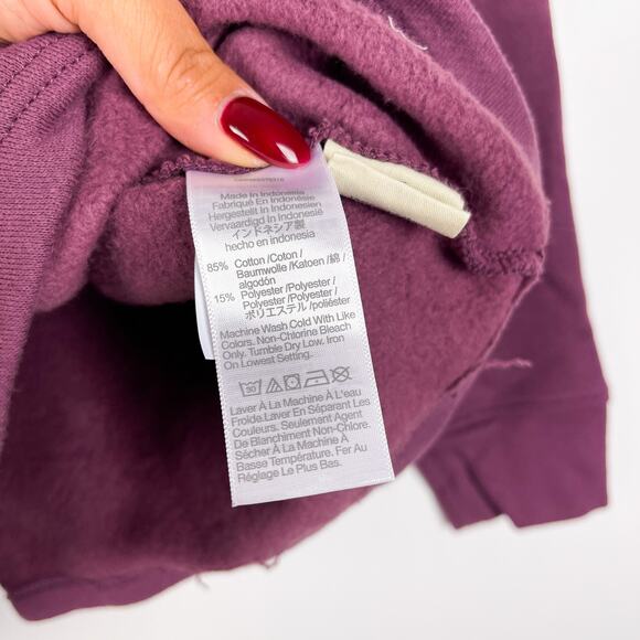 Madewell XS BetterTerry Henley Sweatshirt Fleece Purple - Picture 4 of 10